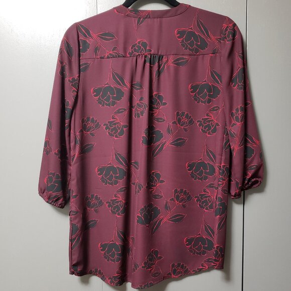Maurices Floral Print Henley Blouse - Picture 2 of 6